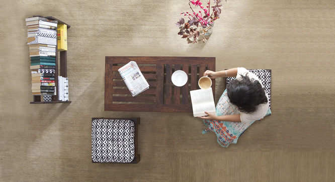Caffino Coffee Table Set(Walnut&Black&White)